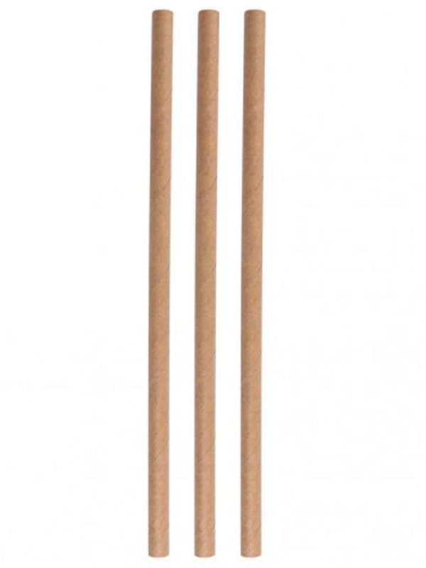 BEIGE ECO PAPER STRAW Ø6X150MM (PCK 250) 01749-BEI - Sustainable beige paper straws, diameter 6mm, length 150mm, pack of 250. Eco-friendly choice.
