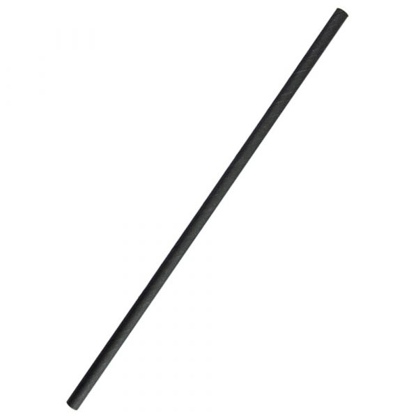 Set of 200 eco-friendly black paper straws, 6mm diameter - perfect for parties and events. Sustainable alternative to plastic straws.