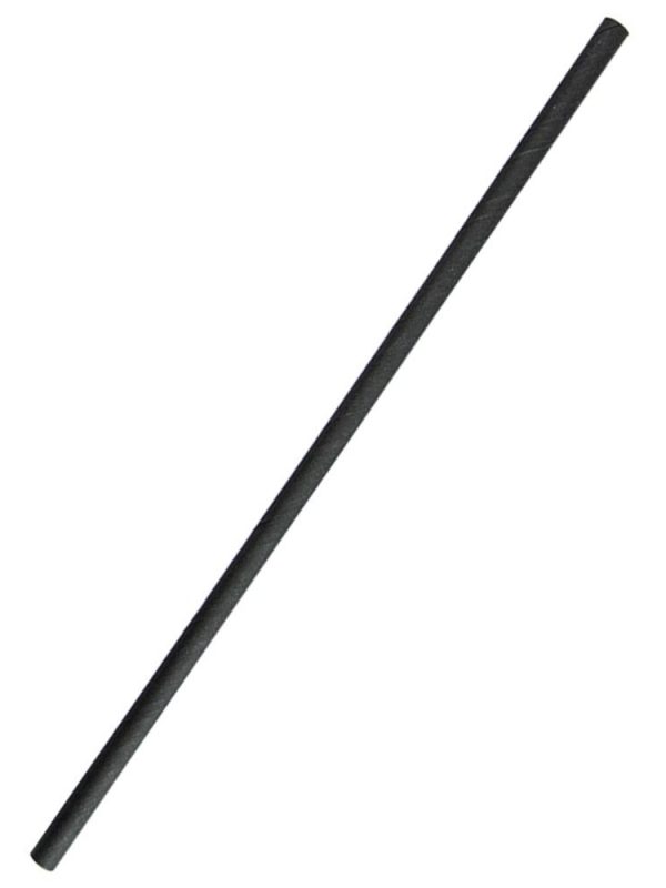 Set of 200 eco-friendly black paper straws, 6mm diameter - perfect for parties and events. Sustainable alternative to plastic straws.