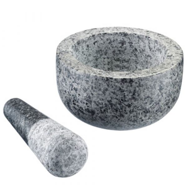Premium Natural Granite Pestle and Mortar Set Ø13.1cm - Durable Kitchen Tool for Grinding Herbs and Spices - Buy Online Today!