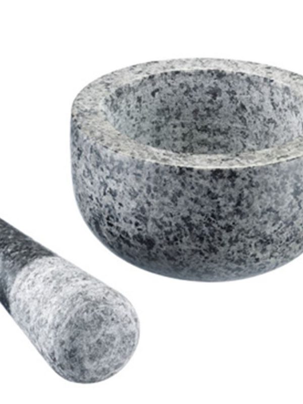 Premium Natural Granite Pestle and Mortar Set Ø13.1cm - Durable Kitchen Tool for Grinding Herbs and Spices - Buy Online Today!