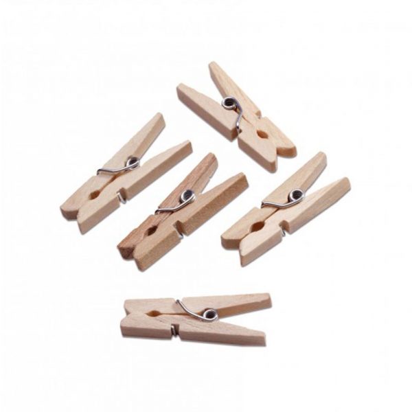 Set of 100 bamboo clothing tongs, ideal for delicate fabrics - PC/68588