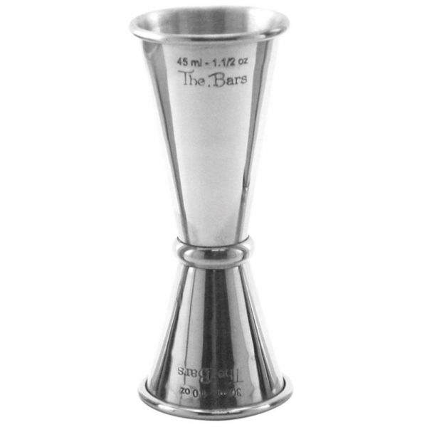 Premium Japanese S/S Pro Jigger 30-45ml with 15-22.5-37.5ml measurements, ideal for precision mixing cocktails and drinks