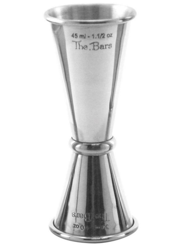 Premium Japanese S/S Pro Jigger 30-45ml with 15-22.5-37.5ml measurements, ideal for precision mixing cocktails and drinks