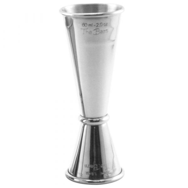 Premium Japanese S/S PRO JIGGER with 30-60ml capacity, perfect for bartending, includes 15-22.5-37.5-45ml measurements, durable and precise design