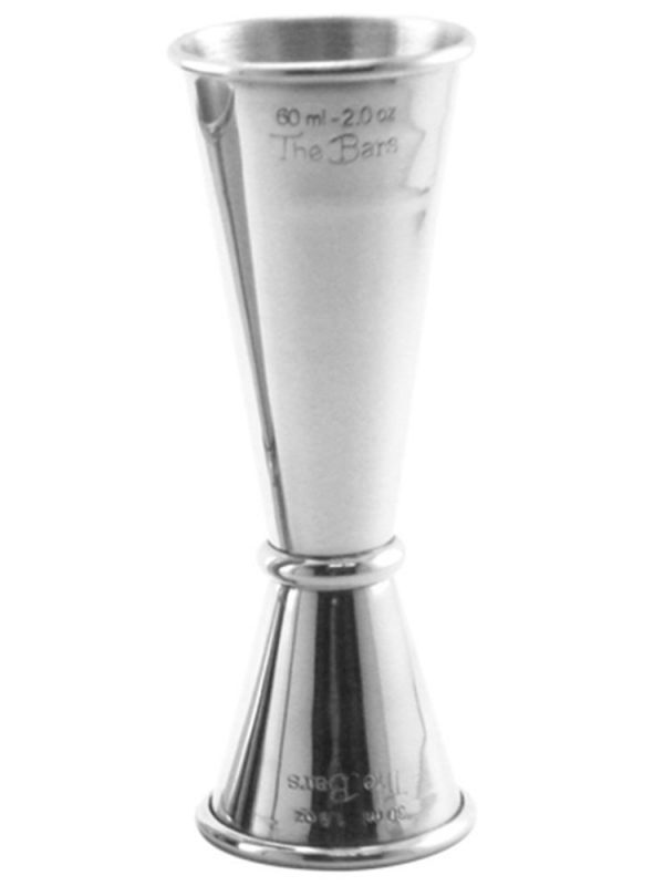 Premium Japanese S/S PRO JIGGER with 30-60ml capacity, perfect for bartending, includes 15-22.5-37.5-45ml measurements, durable and precise design
