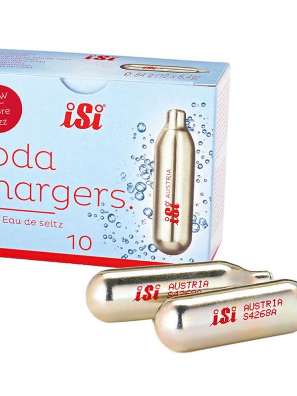 Premium CO2 Soda Refills 8.4g (Pack of 10) - Effervescent bubbles for your favorite beverages, convenient and eco-friendly.