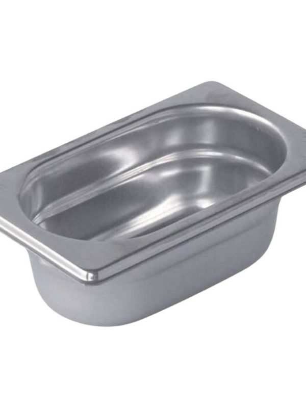 Premium Gastronorm Stainless Steel Container 1/9 65mm - Ideal for commercial kitchens and food storage, durable and efficient.