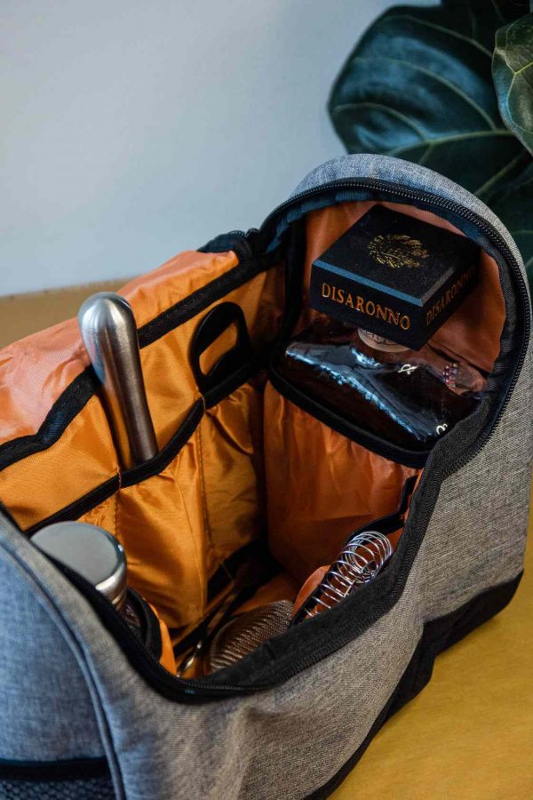 Premium Bartender Tool Bag in Stylish Gray - Organize your tools in this durable and chic bag, perfect for bartending professionals.