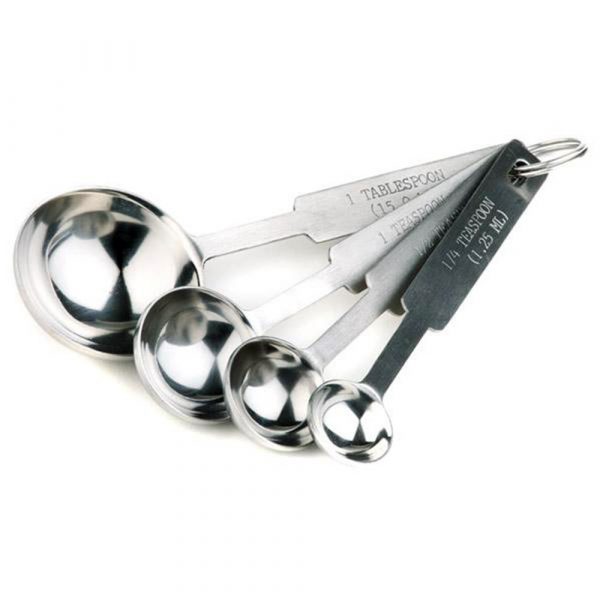 Premium Stainless Steel Measuring Spoons Set (1.25, 2.5, 5, 15ml) - Pack of 4 - Accurate Kitchen Tools for Baking and Cooking