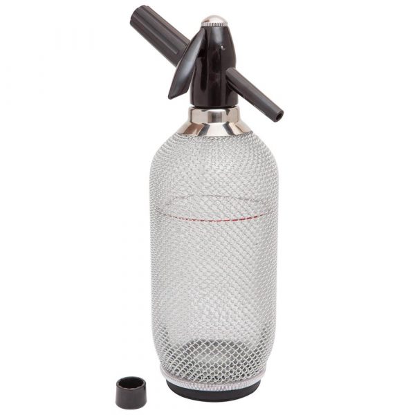 Premium 1L Silver Mesh Soda Siphon - Effortlessly Craft Sparkling Beverages at Home with this Stylish Seltzer Maker - Perfect for Entertaining