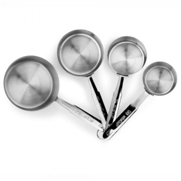 Stainless Steel 4 Piece Set Measuring Cups in 59-78-118-236ml Sizes, Kitchen Baking Tools, High-Quality Ingredients Measurement Set