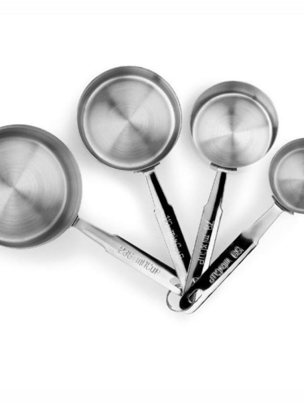 Stainless Steel 4 Piece Set Measuring Cups in 59-78-118-236ml Sizes, Kitchen Baking Tools, High-Quality Ingredients Measurement Set