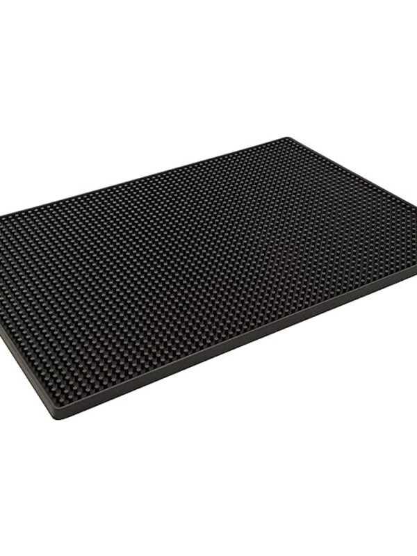 Premium PRETO DRUNK BAR MAT 30X45CM for spills and stains, ideal for home bars and parties, non-slip rubber base, easy to clean.