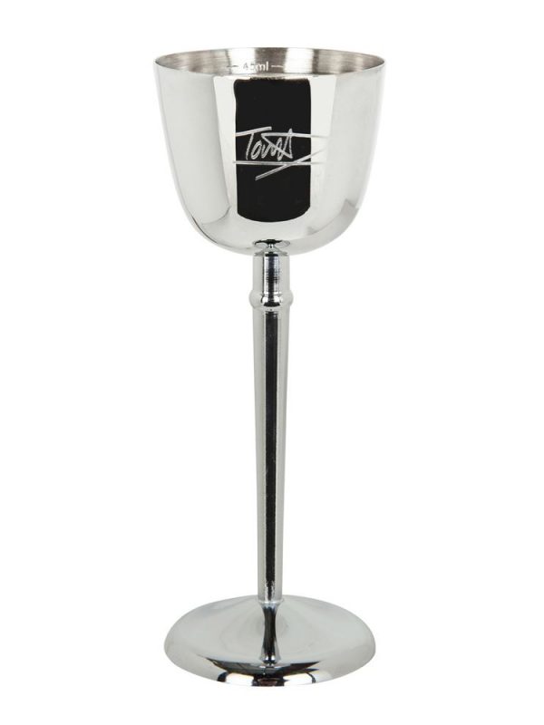 Tom Dyer The Grail Jigger 50ml Stainless Steel - Elegant barware essential for precision cocktail mixing and measuring.