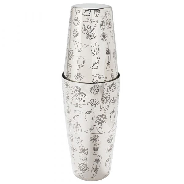 Enhance your cocktails with the Tom Dyer Tiki Shaker 18/28oz S/S - premium stainless steel shaker for perfect mixology results!