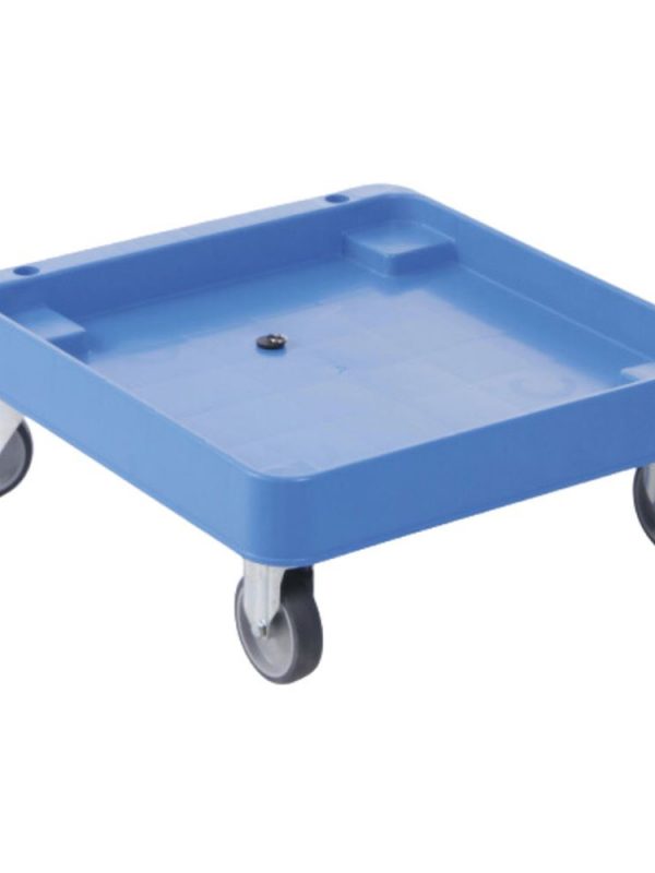 Sturdy and reliable trolley for dishwasher racks, measuring 575 x 545mm. Convenient and durable dishwashing solution for home and commercial use.