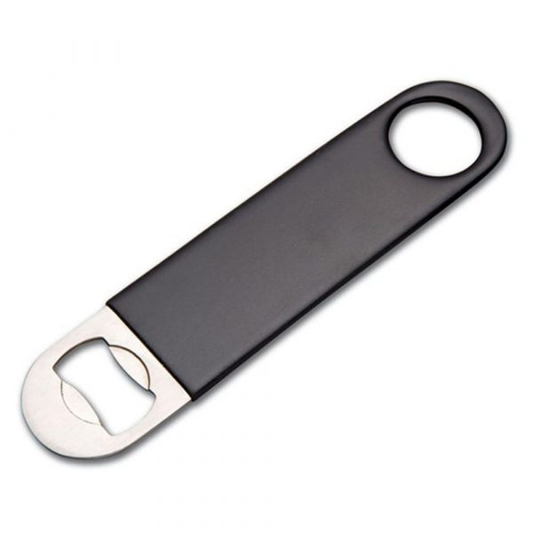 Premium large 18cm vinyl bar blade in black - stylish and efficient bottle opener for all your bartending needs