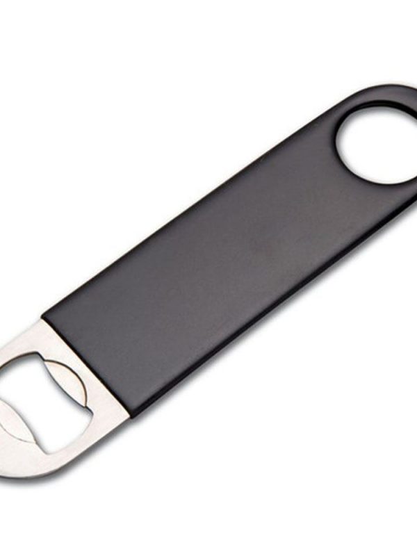 Premium large 18cm vinyl bar blade in black - stylish and efficient bottle opener for all your bartending needs