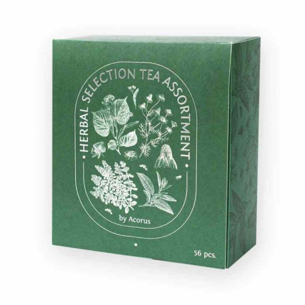 Experience pure relaxation with Acorus Herbal Selection Tea Set - 56 Tea Bags, a premium blend for soothing moments of tranquility.