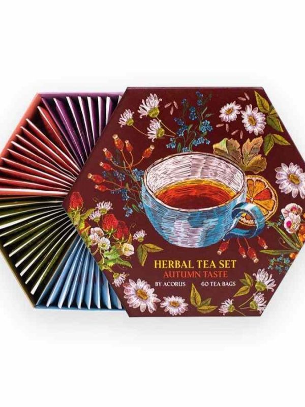 Experience the rich flavors of fall with Acorus Tea Autumn Taste Tea Set, featuring 60 premium tea bags for a cozy and delightful tea time.