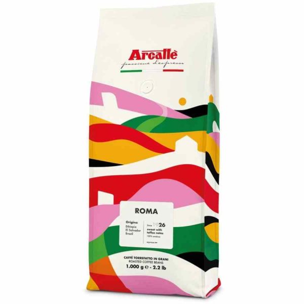 Premium Arcaffè Roma coffee beans - exquisite blend for coffee lovers, freshly roasted for rich flavor and aroma