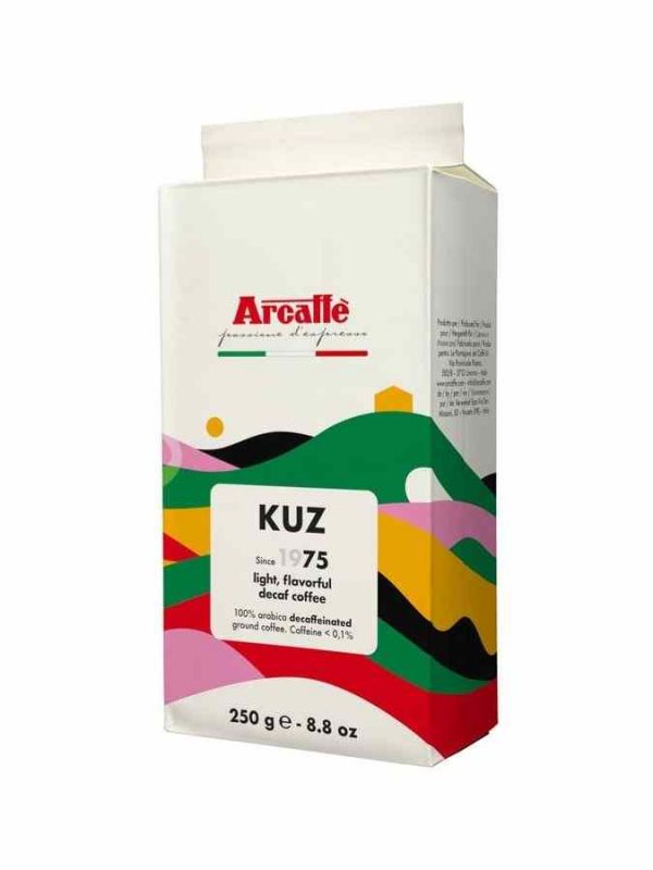 Premium Arcaffe Kuz Decaffeinated Coffee - Rich and smooth blend, perfect for coffee lovers seeking a caffeine-free option. Buy now!