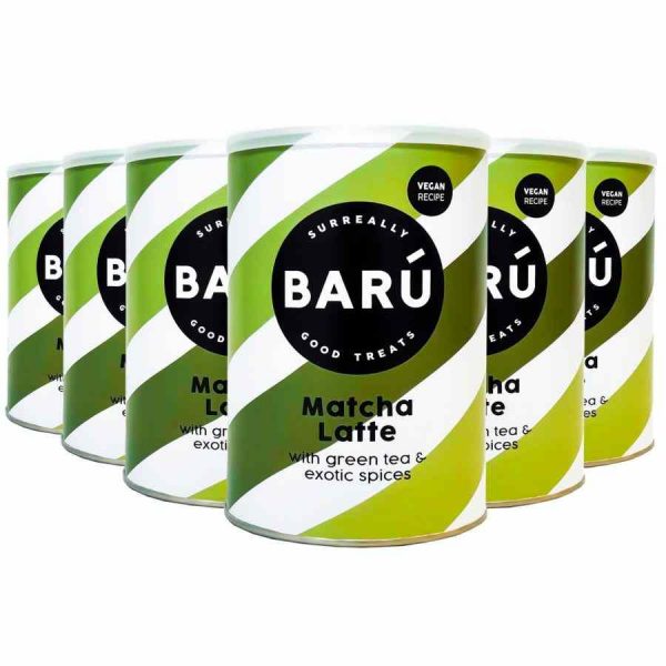 Barú Matcha Latte Powder 6 x 250 g - Premium Japanese green tea powder blend for a delicious and comforting latte experience.