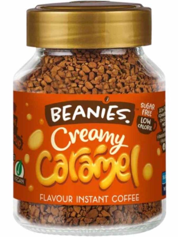 Indulge in Beanies Creamy Instant Coffee Caramel Flavor 50g - a luxurious treat for coffee lovers. Perfect for a rich and flavorful brew at home!