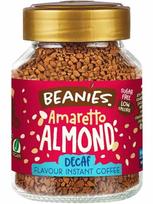 Premium Gorros Decaffeinated Amaretto Instant Coffee Almond Flavor 50 g - Rich aroma and smooth taste for a delightful coffee experience
