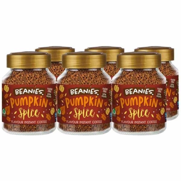 Indulge in rich Pumpkin Spice Instant Coffee Beans - 6 packs of 50g each. Premium quality blend for a flavorful coffee experience. Shop now!