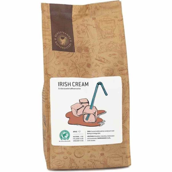 Indulge in the rich aroma of Bergstrands Irish Cream Flavored Coffee with this 250 g ground coffee, a luxurious treat for coffee lovers worldwide.