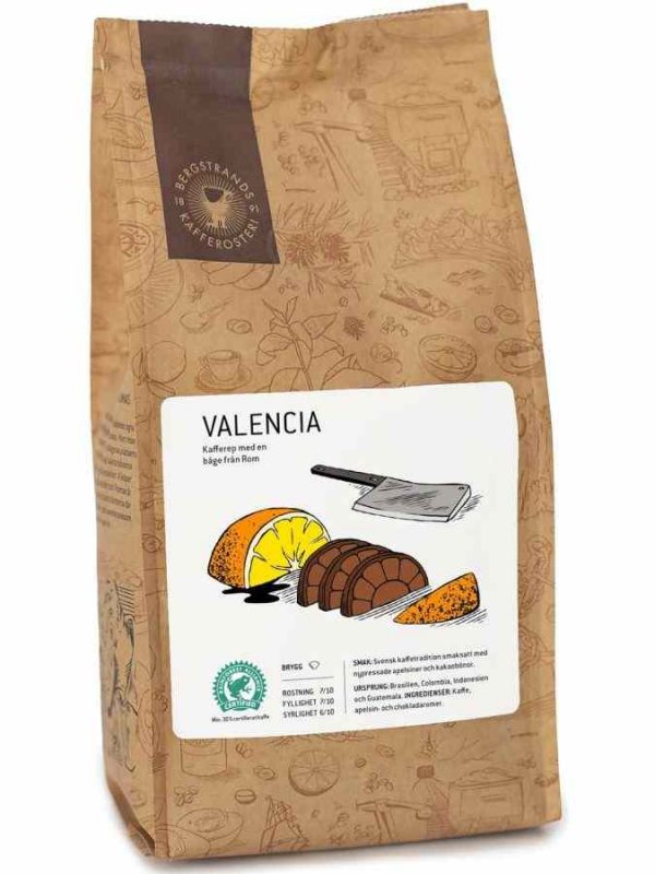Indulge in Bergstrands Valencia Flavor Coffee! Experience the rich taste of 250g ground coffee blend. Order now for a flavorful delight!