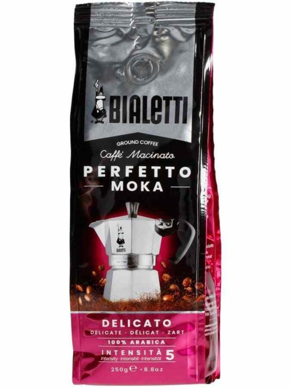 Premium Bialetti Perfetto Moka Delicato 250g Ground Coffee - Rich, aromatic blend for the perfect cup of coffee