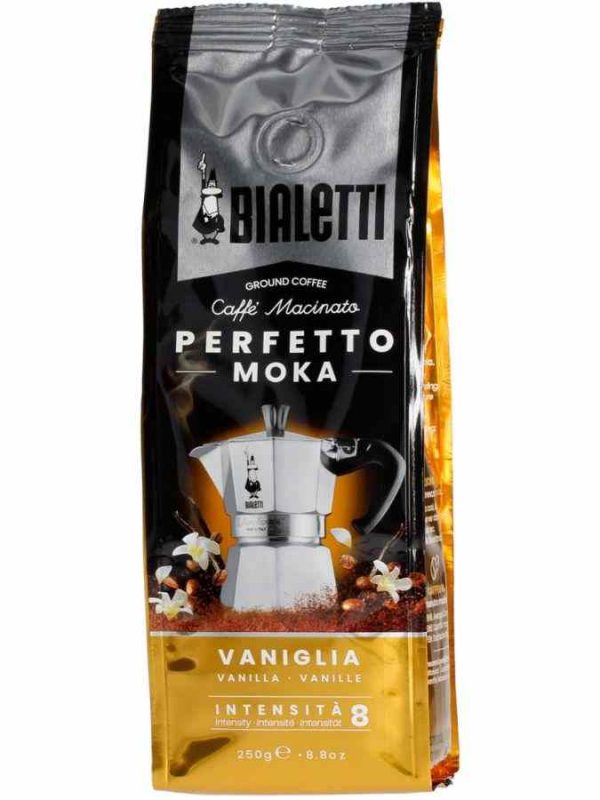Indulge in the rich flavors of Bialetti Perfetto Moka Vanilla Ground Coffee 250 g – a luxurious blend for your coffee cravings.