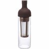 Brown 650ml Hario Cold Coffee Bottle with Filter, enjoy smooth coffee anytime. Perfect for brewing delicious cold brew at home.