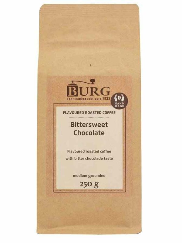 Indulge in the luxurious blend of Burg dark chocolate flavored coffee - 250g of premium ground beans for a rich and satisfying brew.