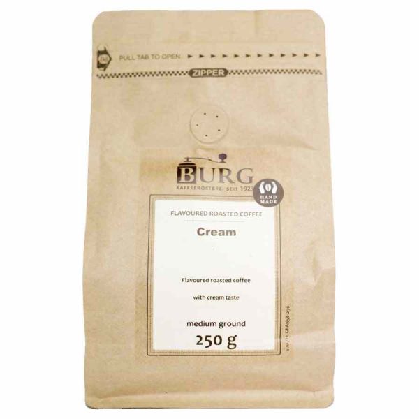 Indulge in the rich and creamy flavor of Burg Flavor Coffee, Creme 250g Ground - a delightful blend for coffee lovers. Shop now!