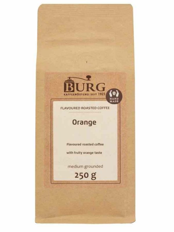 Indulge in the exquisite Burg Flavor Coffee, Laranja 250 g Ground - a luxurious blend for rich, flavorful mornings. Buy now!