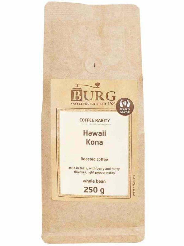 Indulge in the rich aroma of Burg Hawaii Kona Coffee Beans - a premium blend of high-quality beans, perfect for coffee enthusiasts.