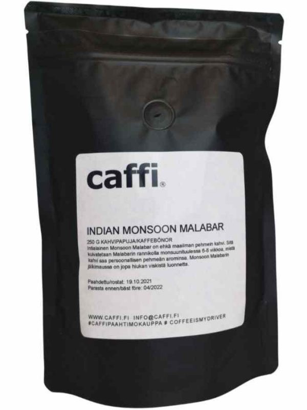 Premium Indian Monsoon Malabar coffee beans, 250g, rich aroma and taste, for the ultimate coffee experience, buy now!