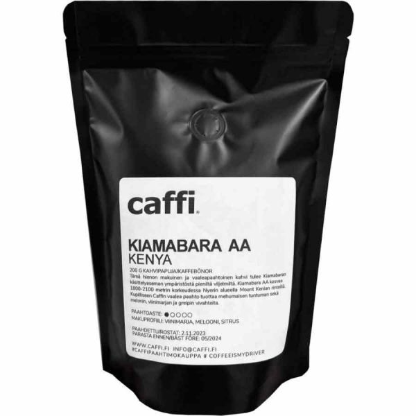 Premium Caffi Kiamabara AA Kenya 200g coffee beans for a rich and aromatic brew, perfect for coffee enthusiasts seeking top-notch quality.