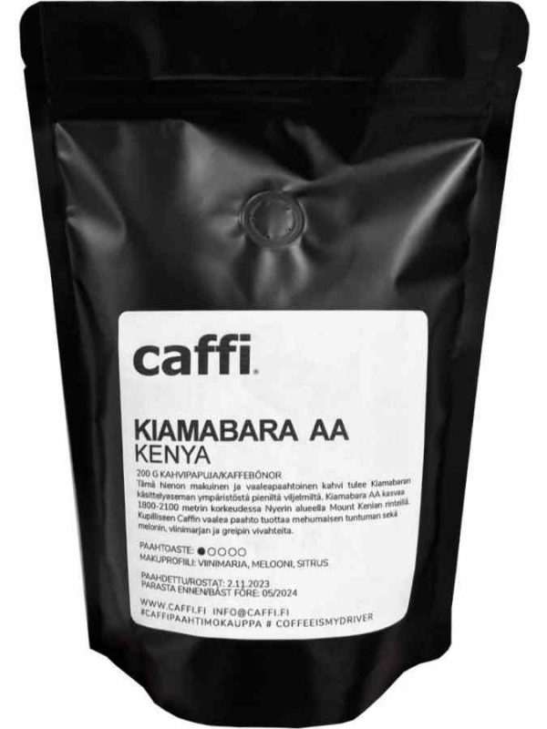 Premium Caffi Kiamabara AA Kenya 200g coffee beans for a rich and aromatic brew, perfect for coffee enthusiasts seeking top-notch quality.