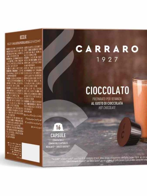 Carraro 1927 Chocolate Dolce Gusto® Compatible Cocoa Capsules, Pack of 16 – Indulge in Rich Chocolate Delight at Home!