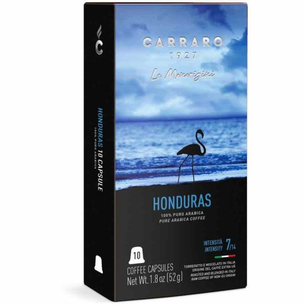 Indulge in the rich flavors of Carraro 1927 Honduras Premium Nespresso coffee capsules - 10 units. Experience luxury in every brew!