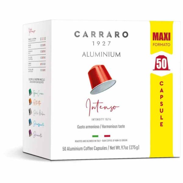 Premium Coffee Capsules for Nespresso Carraro 1927 Intenso - Rich and Bold Flavor - Buy Now for a Gourmet Coffee Experience!