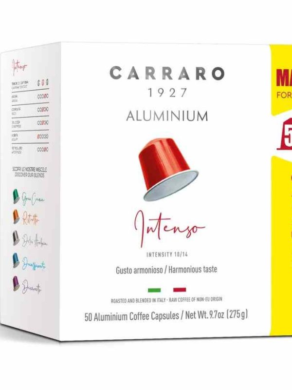 Premium Coffee Capsules for Nespresso Carraro 1927 Intenso - Rich and Bold Flavor - Buy Now for a Gourmet Coffee Experience!