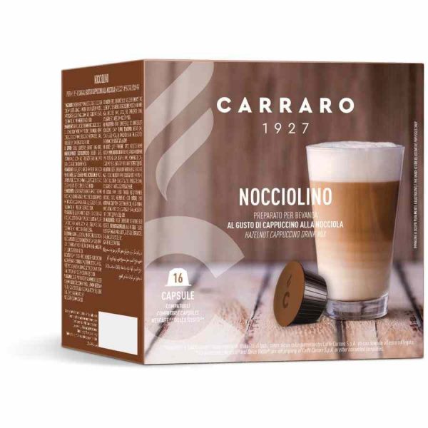 Premium 16-Count Coffee Capsules Compatible with Carraro 1927 Nocciolino Dolce Gusto® - Rich Flavor and Convenient Brewing Experience