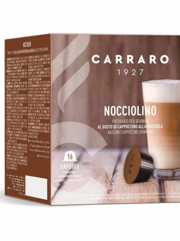 Premium 16-Count Coffee Capsules Compatible with Carraro 1927 Nocciolino Dolce Gusto® - Rich Flavor and Convenient Brewing Experience