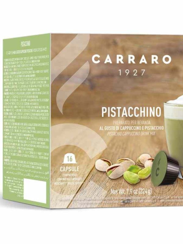 Indulge in Rich Flavor with Carraro 1927 Pistachio Dolce Gusto® Compatible Coffee Capsules, 16 Count - Buy Online for a Premium Coffee Experience!